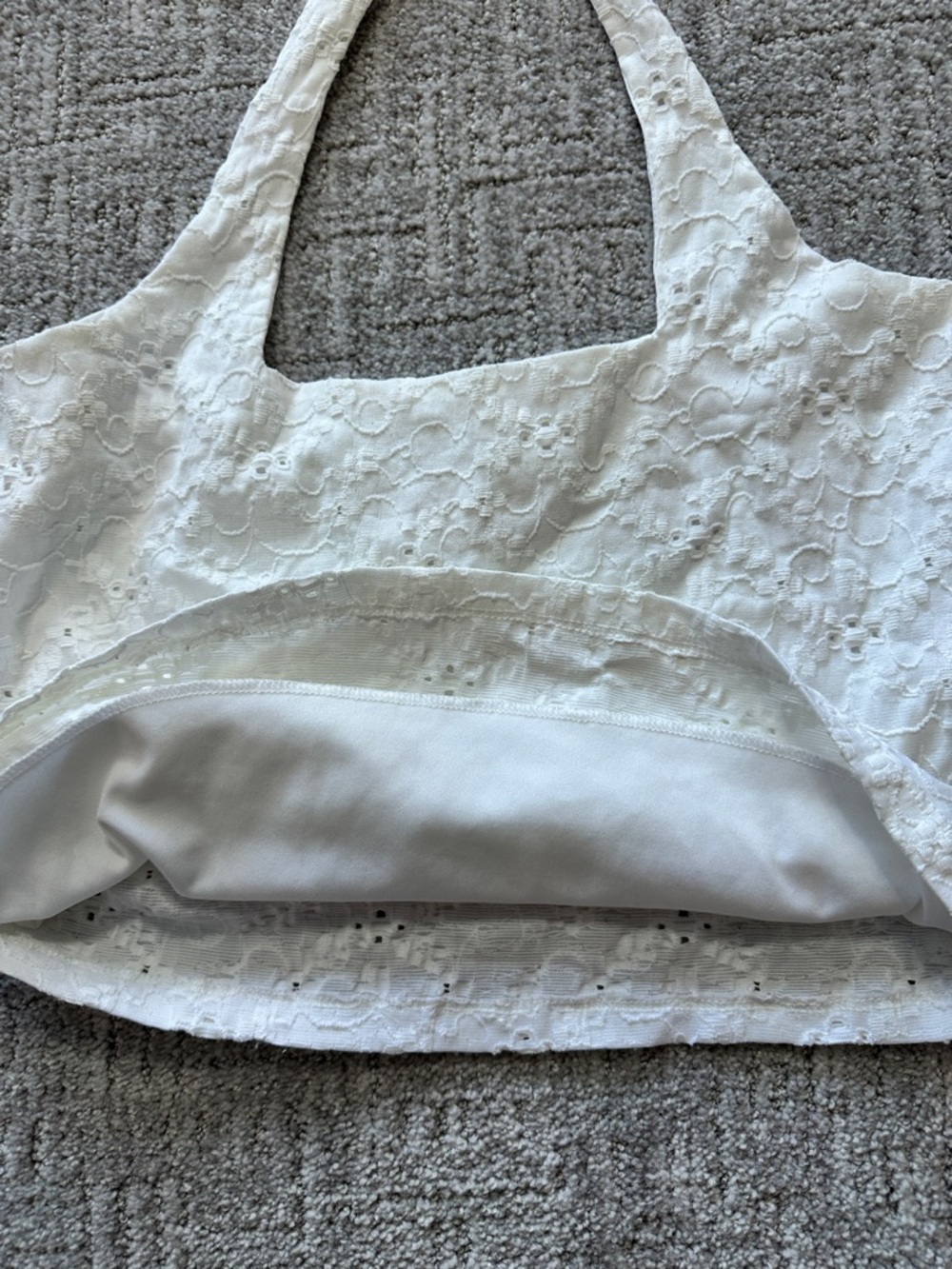 Jessica Sport Lace Halter Crop Top – Made in Canada (Tagged 16, Fits S/M) - Picture 5 of 8